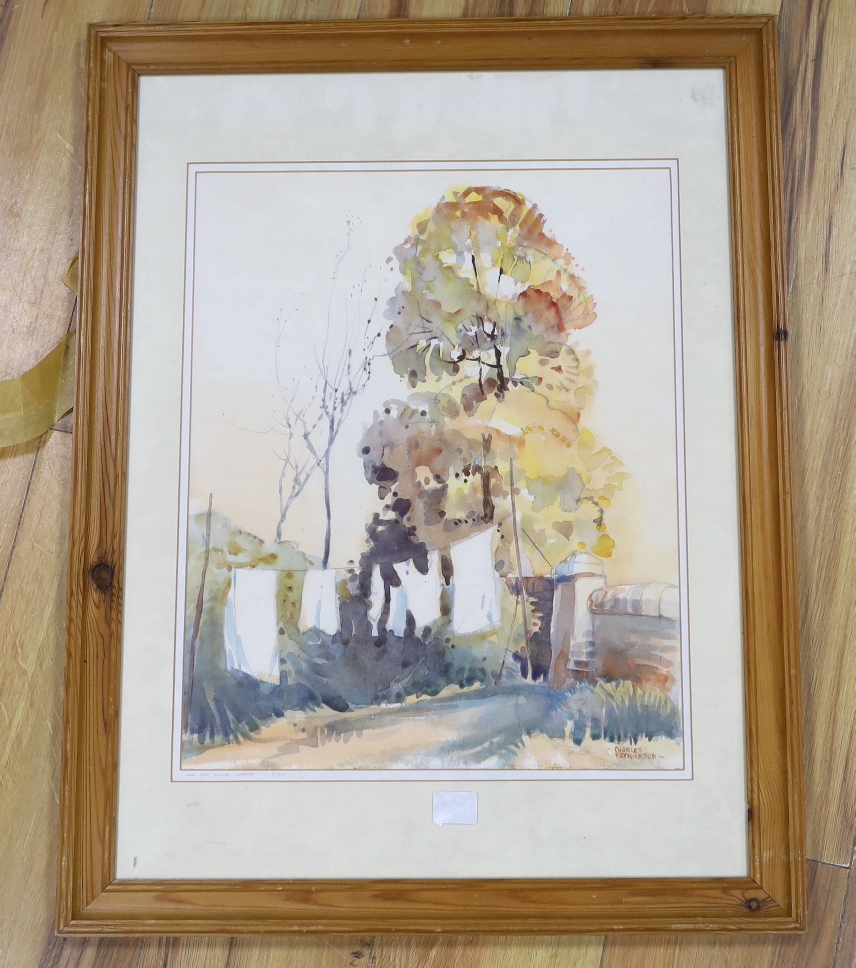 Charles Patrickson (20th.C), watercolour, 'Fine drying weather, Ripon', signed, 44 x 35cm